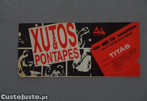Bilhete antigo de concerto Xutos & Pontapés + Titãs 1988