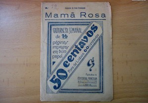 Fascículo do folhetim literário antigo "Mamã Rosa"