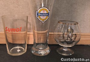 3 Copos Cerveja - Sumol, Buckler