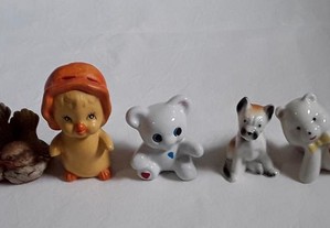 Miniaturas bibelôs animais em porcelana para colecção