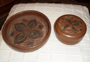 Caixa e cinzeiro em cerâmica