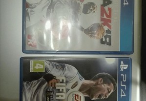 Jogos FIFA18 e NBA 2K18 para consola PS4