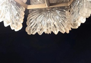 Candeeiro vintage em inox com 4 lâmpadas