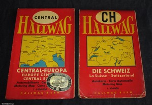 Mapas de estradas vintage Touring AAA Hallwag 1955 Europa