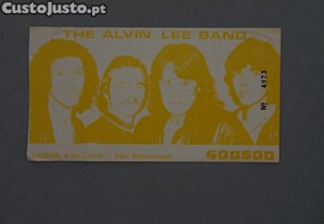 Bilhete antigo de concerto The Alvin Lee Band