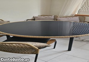 Mesa de jardim terrao e cadeiras