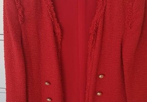 Blazer tweed vermelho Zara Woman novo