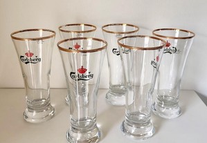 Pack de 6 copos em vidro para cerveja Carlsberg