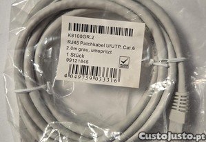 Cabo Ethernet cat.6 2 metros EFB-Elektronik cinzento NOVO
