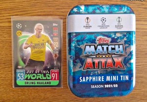 Card Erling Haaland Borussia Dortmund Out of this World 2021-22 Topps Match Attax Soccer
