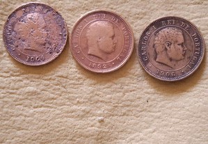 Três moedas de 5 reis