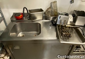 Bancada de Pia Industrial em Ao Inoxidvel (Cuba Grande)