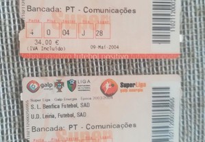Bilhetes Futebol SLB Benfica