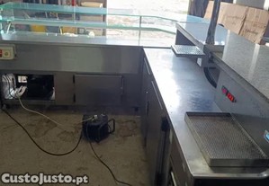 Balco frigorfico com vitrine de canto