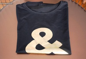 T-shirt preta com logo dourado DOLCE&GABBANA T.S