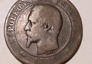 Moeda de 10 Centimes 1855 França