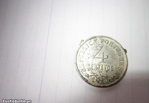moeda muito antiga 4 centavos de 1917