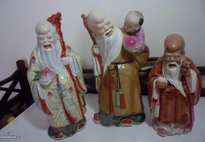 Bonecas em cerâmica com decoração arte oriental