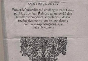 Pragmatica Sanção de S. Magestade Catholica com força de Ley 1767