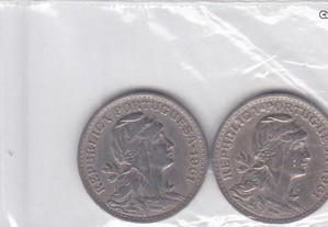 Lote de 2 moedas de $50 centavos alpaca 1961