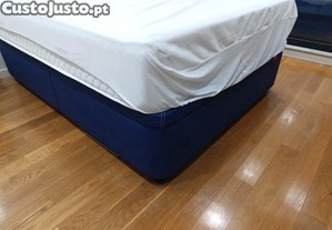 Cama Abatvel 190140 cm com Arrumao em couro - estrado elevatrio