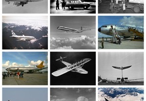 Lote de 60 fotografias de aviões comerciais (lote 2)