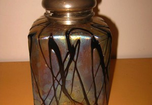 Antigo frasco arte nova LOETZ vidro irizado 1900s