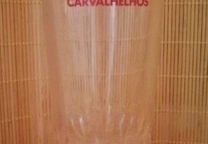 Copo antigo em vidro com publicidade das Águas de Carvalhelhos ( rótulo Vermelho )