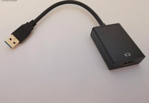 Portes Gratuitos Adaptador USB 3.0 macho para HDMI fêmea NOVO