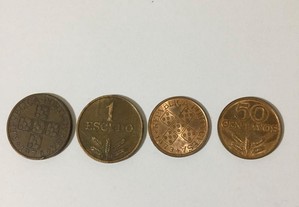 Conjunto de moedas de 1$00 e de $50