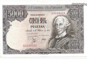 Espadim - Nota de 5.000 Pesetas de 1976 - Espanha