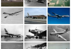 Lote de 60 fotografias de aviões comerciais (lote 1)