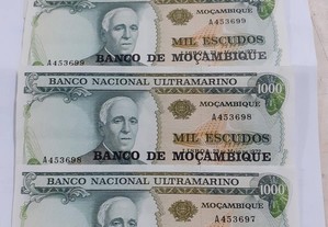 Notas de 1000$00 de Moçambique