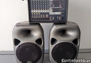 Colunas+Mesa Yamaha Amplificada