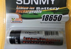 Bateria pilha Li-ion recarregável Sdnmy 18650