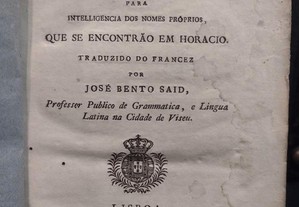 Diccionario Mythologico, Histórico e Geografico - José Bento Said 1822