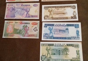 ZAMBIA 10 Notas NOVAS - NÃO Circuladas em 3 Séries ver as fotos