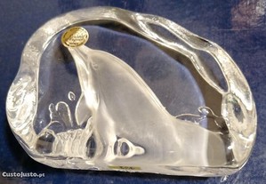 Pisa papeis em Cristal d'Arques, golfinho