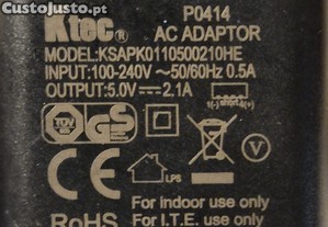 Carregador Ktec P0414 5V/2.1A