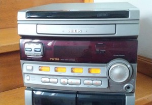 Aparelhagem Philips - CD, Rádio, 2 decks de cassetes (k7)