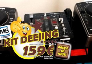Kit Deejing (Mixer VMX 100 Behringer + 2 CD Player NDX 200 Numark)