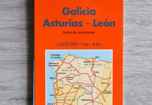 Mapa estradas noroeste Península Ibérica - Portugal e Espanha
