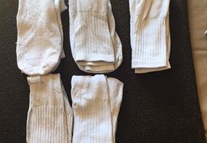 5 pares de meias brancas desporto