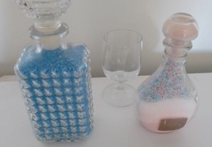2 frascos decorativos de sais de banho