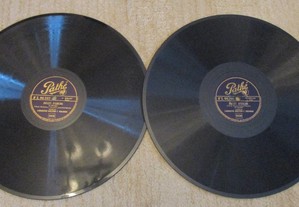 2 Discos grandes Pathé - para Grafonolas ou Gramofones