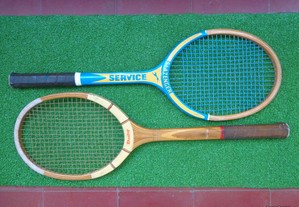 Raquete ténis antiga em madeira Slazenger / Dunlop