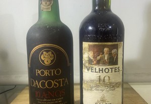 2 garrafas de vinho do Porto 10 anos