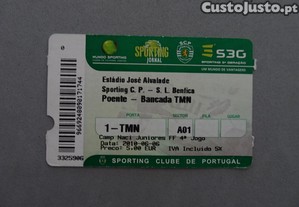 Bilhete futebol Sporting Benfica 2010