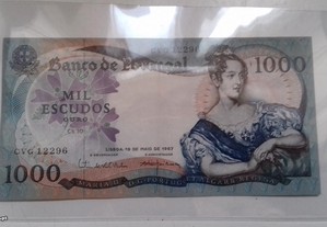 Nota 1000$00 1967 D. Maria II