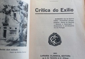 Fidelino de Figueiredo - Crítica do Exílio